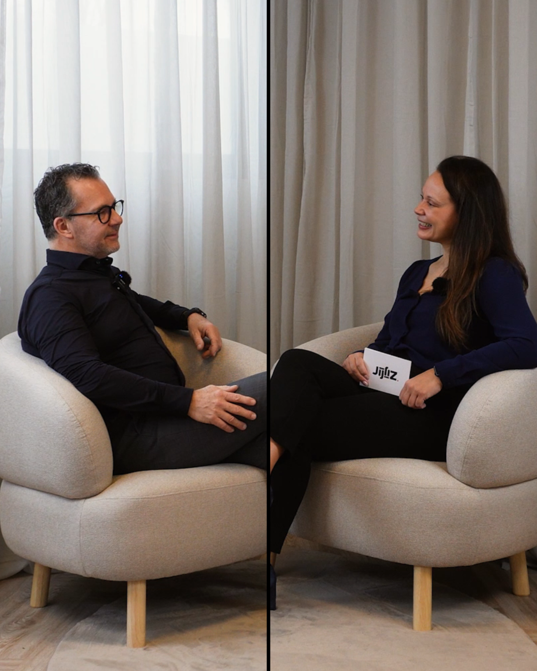 denny en thalita in een podcast setting